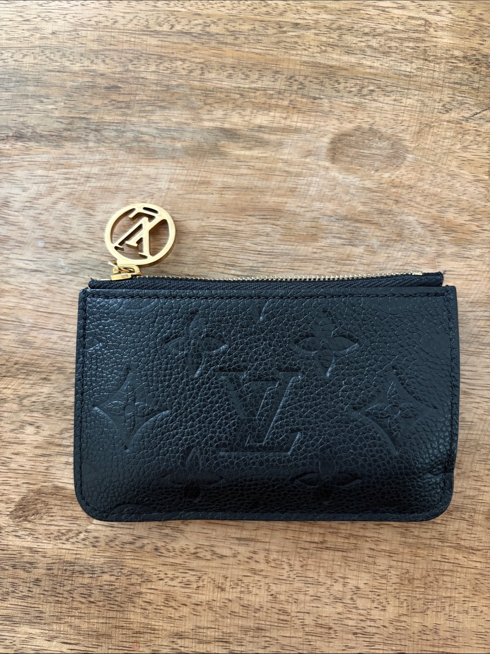 Authentic Louis Vuitton Empreinte Monogram Zipped Romy Card Holder Black - Picture 2 of 7